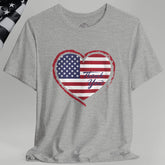 American Veteran Heart Flag Crew Neck TShirt